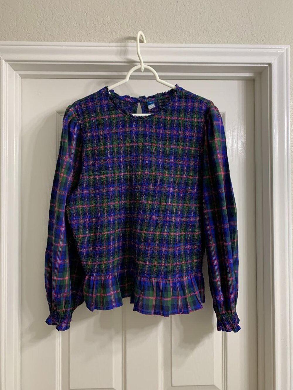 Old Navy Brand Women's Blue Plaid Blouse, Size XXL